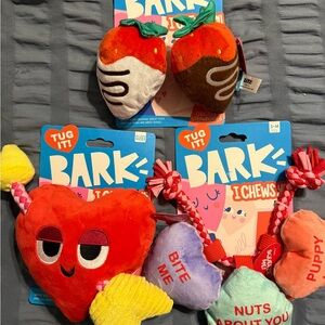 Bark Dog Toy NEW Set of 3 Dog Toys XS-S/M dog toys Tug It heart toys